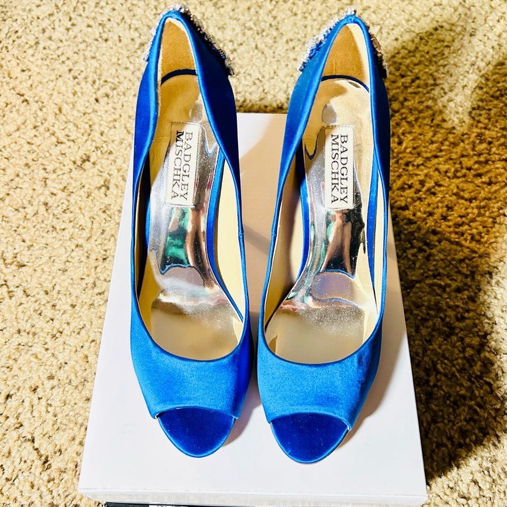 NEW without Box BADGLEY MISCHKA Kiara Peep-Toe Evening Pumps size 6.5 ❤️❤️❤️